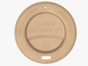 biodegradable lid for paper coffee cup Modello 3D