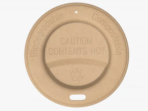biodegradable lid for paper coffee cup 3D Model