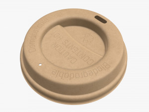 biodegradable lid for paper coffee cup Modello 3D