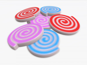 colorful twisted candies 3D Model