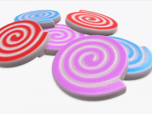 colorful twisted candies 3D Model