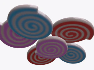 colorful twisted candies 3D Model