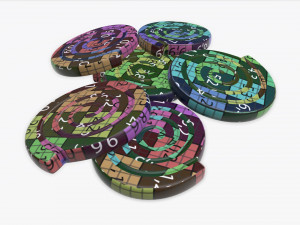 colorful twisted candies Modèle 3D