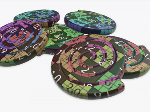 colorful twisted candies Modèle 3D