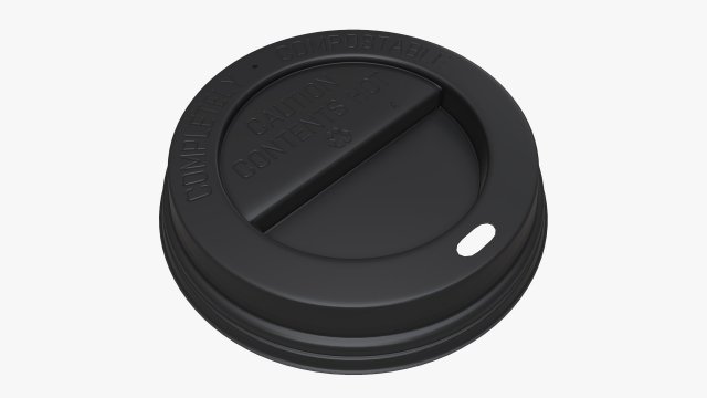 plastic black coffee cup lid 3D Modell .c4d .max .obj .3ds .fbx .stl .blend 