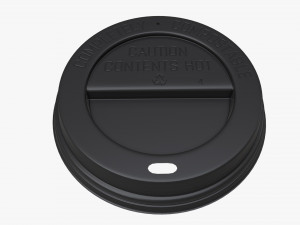 plastic black coffee cup lid 3D Modell