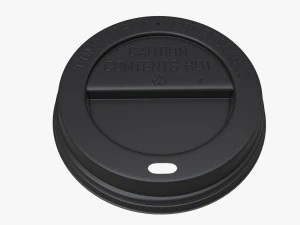 plastic black coffee cup lid 3D Model