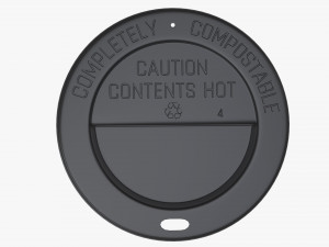 plastic black coffee cup lid 3D Modell