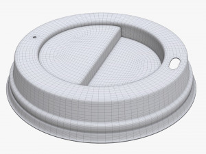 plastic black coffee cup lid 3D Modell