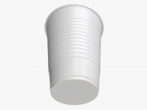 white plastic cup tableware 3D Model