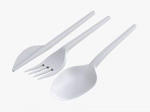 disposable plastic spoon fork knife tableware 3D 模型