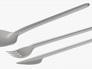 disposable plastic spoon fork knife tableware 3D 模型