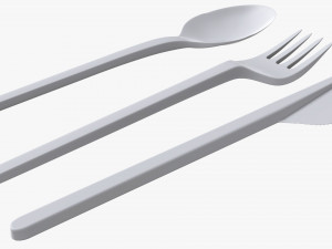 disposable plastic spoon fork knife tableware 3D 模型