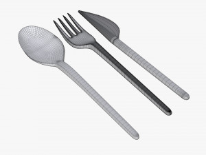 disposable plastic spoon fork knife tableware 3D 模型
