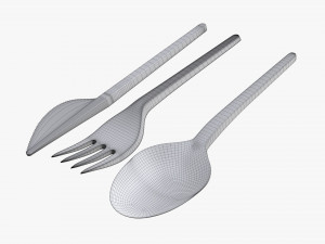 disposable plastic spoon fork knife tableware 3D 模型
