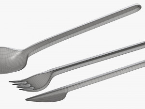 disposable plastic spoon fork knife tableware 3D 模型