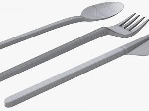 disposable plastic spoon fork knife tableware 3D 模型