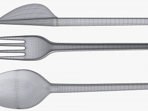 disposable plastic spoon fork knife tableware 3D 模型
