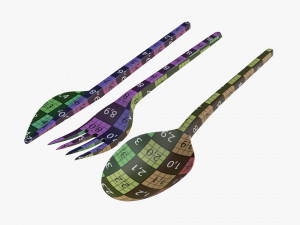 disposable plastic spoon fork knife tableware 3D 模型