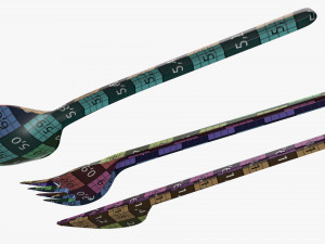 disposable plastic spoon fork knife tableware 3D 模型