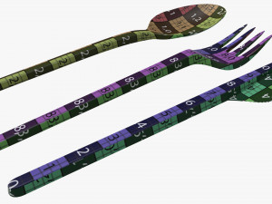 disposable plastic spoon fork knife tableware 3D 模型