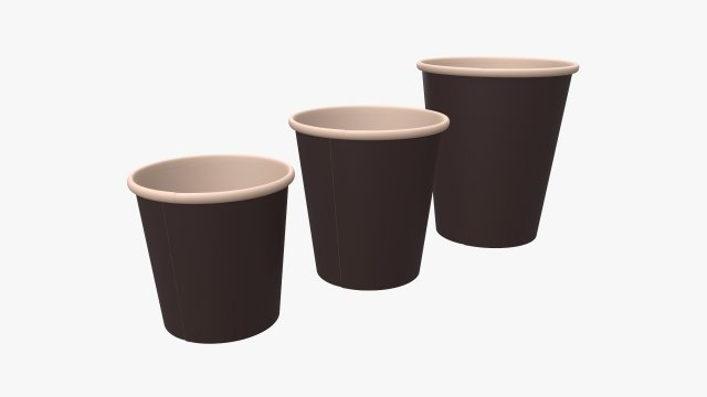 recycled small paper espresso cups Model 3D .c4d .max .obj .3ds .fbx .stl .blend 