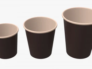 recycled small paper espresso cups 3D Model