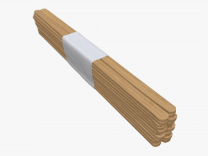 wooden coffee stirrers package set Modelo 3D