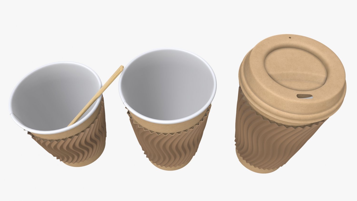 Coffee Paper Cup With Lid and Stopper 3D model - TurboSquid 2135372