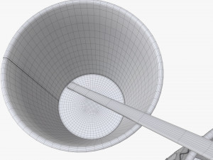 biodegradable paper coffee cup with sleeve and cardboard lid Modelo 3D