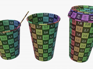 biodegradable paper coffee cup with sleeve and cardboard lid Modelo 3D
