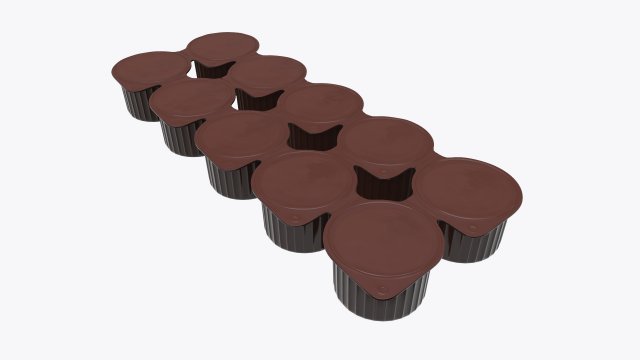 ten coffee creme jars sealed mock-up 3D Модель .c4d .max .obj .3ds .fbx .stl .blend 