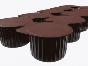 ten coffee creme jars sealed mock-up 3D Модель