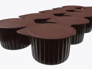 ten coffee creme jars sealed mock-up 3D Model