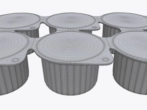 ten coffee creme jars sealed mock-up 3D Model