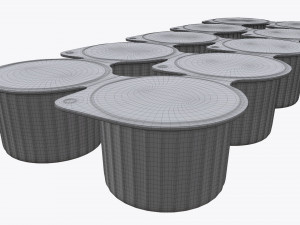 ten coffee creme jars sealed mock-up 3D Модель