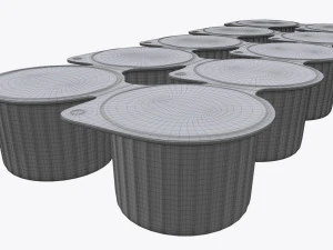 ten coffee creme jars sealed mock-up 3D Model