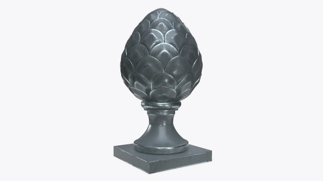 fir cone metal sculpture 3D 모델 .c4d .max .obj .3ds .fbx .stl .blend 
