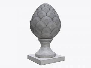 fir cone metal sculpture 3D 모델
