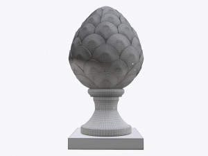 fir cone metal sculpture 3D 모델