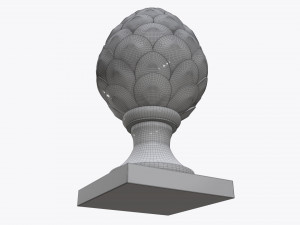 fir cone metal sculpture 3D 모델
