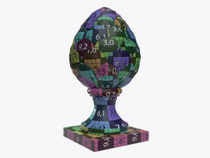fir cone metal sculpture 3D 모델