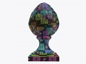 fir cone metal sculpture 3D 모델
