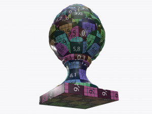 fir cone metal sculpture 3D 모델
