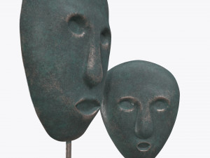 human face sculptured masks Modèle 3D