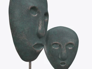 human face sculptured masks 3D Model