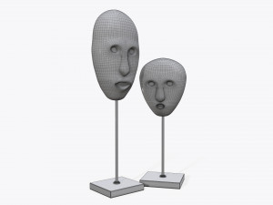 human face sculptured masks Modèle 3D
