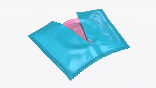 opened package with condom 3D Model .c4d .max .obj .3ds .fbx .stl .blend 