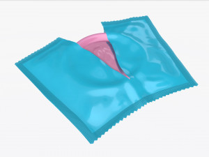opened package with condom 3D Model