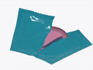 opened package with condom 3D Model